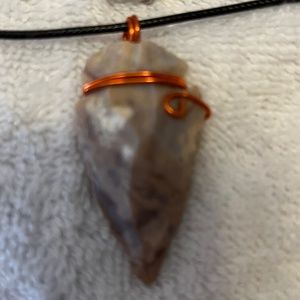 Stone arrowhead necklace